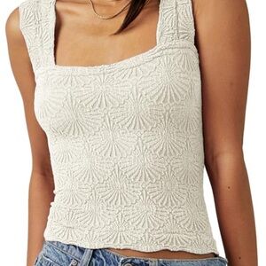 Altar’d State cream floral tank top